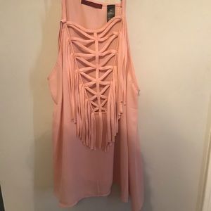 Buckle fringe tank top